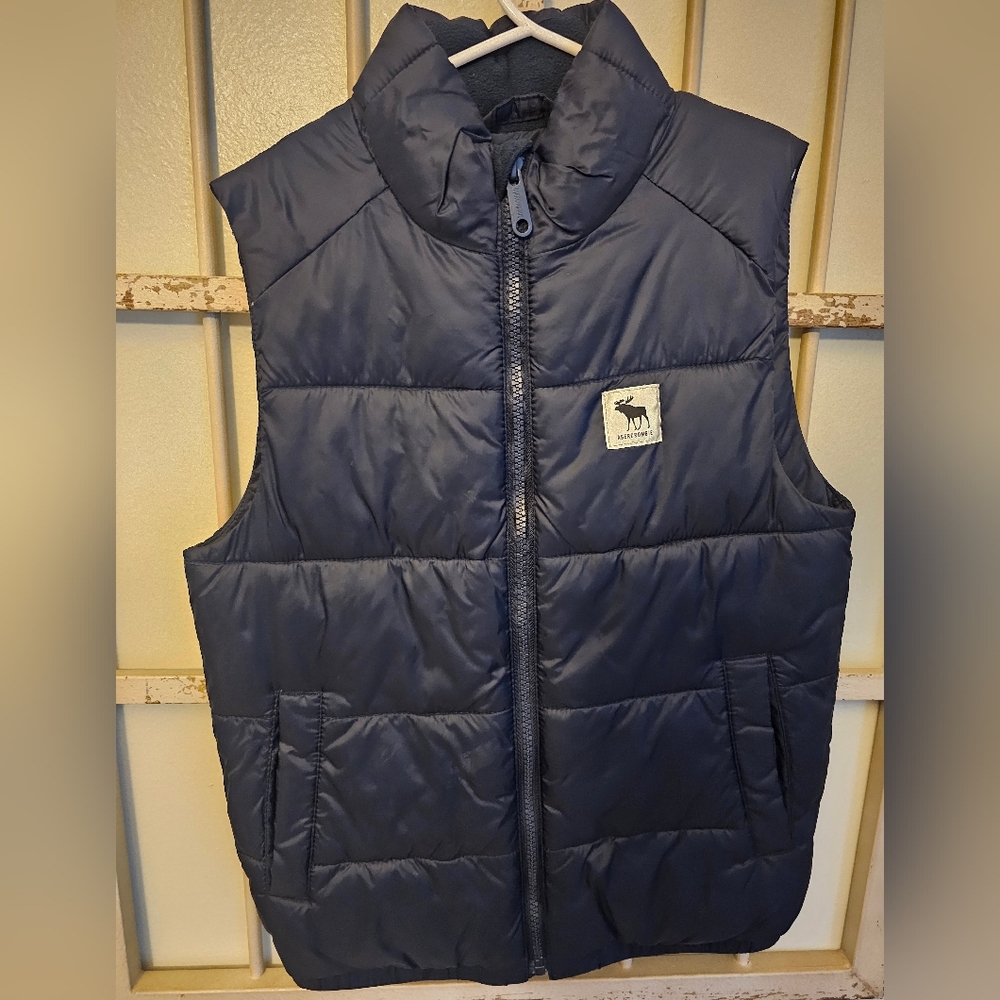 Abercrombie Kids Navy Puffer Vest with Logo
